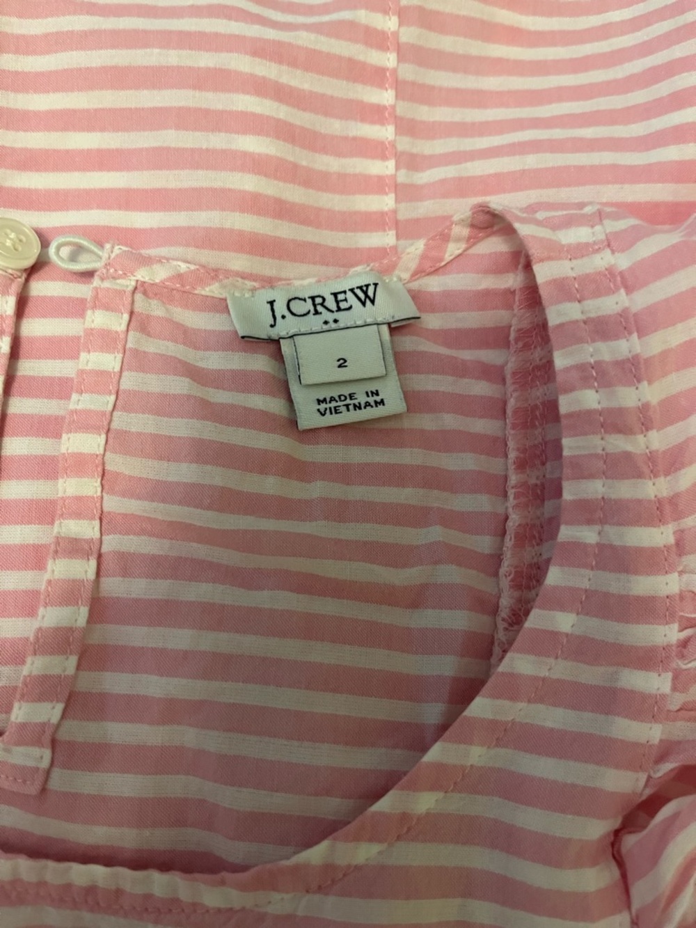 J.Crew| Pink Striped Ruffle Sleeve Top! - Picture 7 of 7